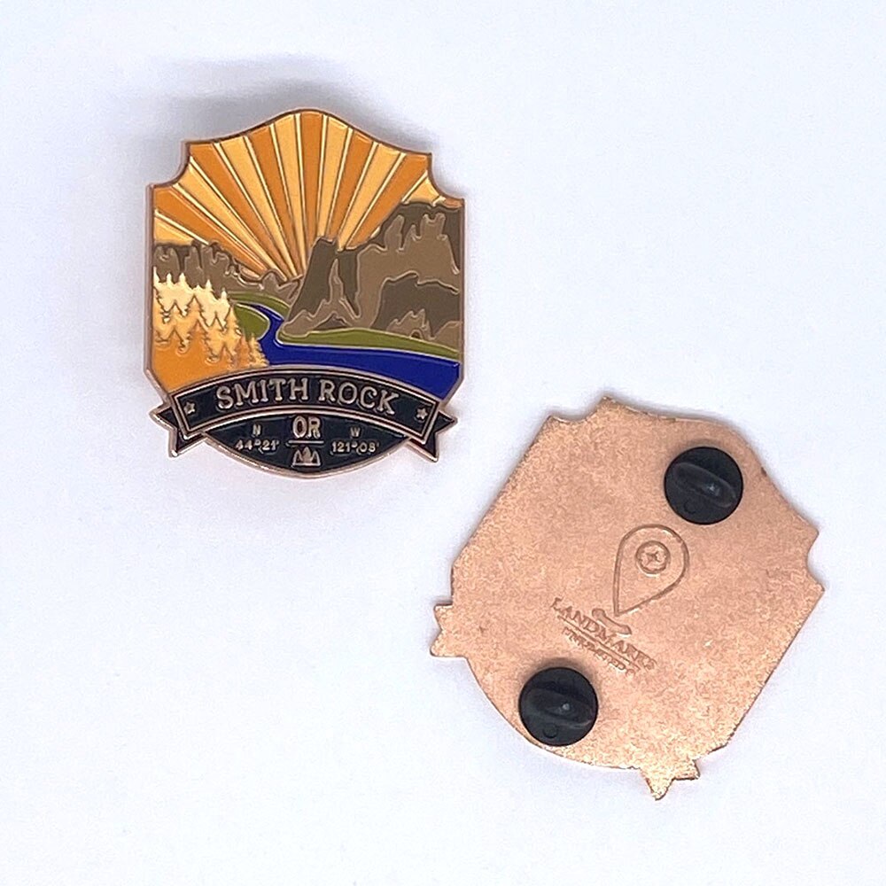 Landmarks Unlimited, Orange, Enamel Pin, Accessories, Women, Smith Rock, 567824